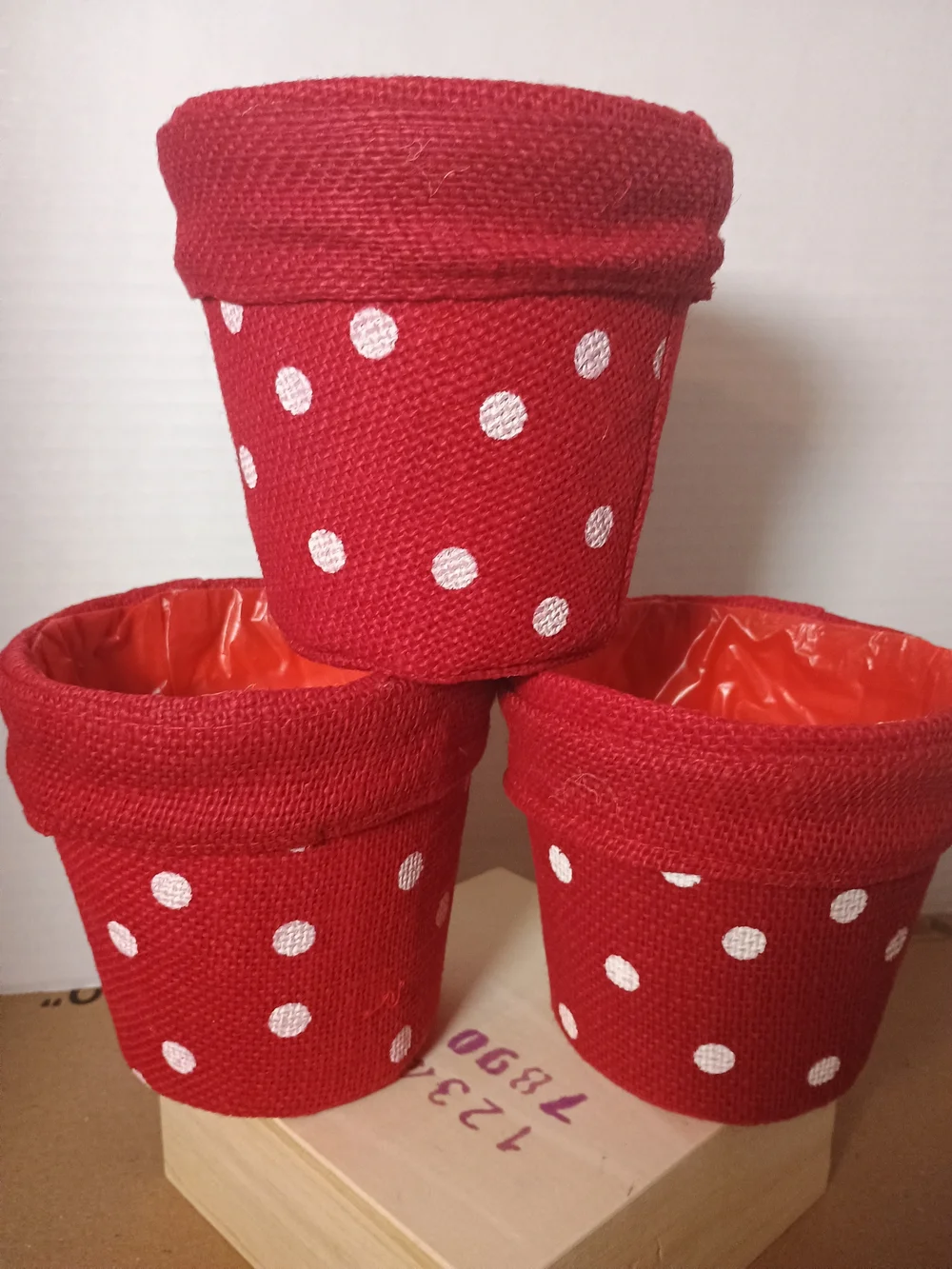 Red & Orange Polka Dot Storage Baskets Set of 3